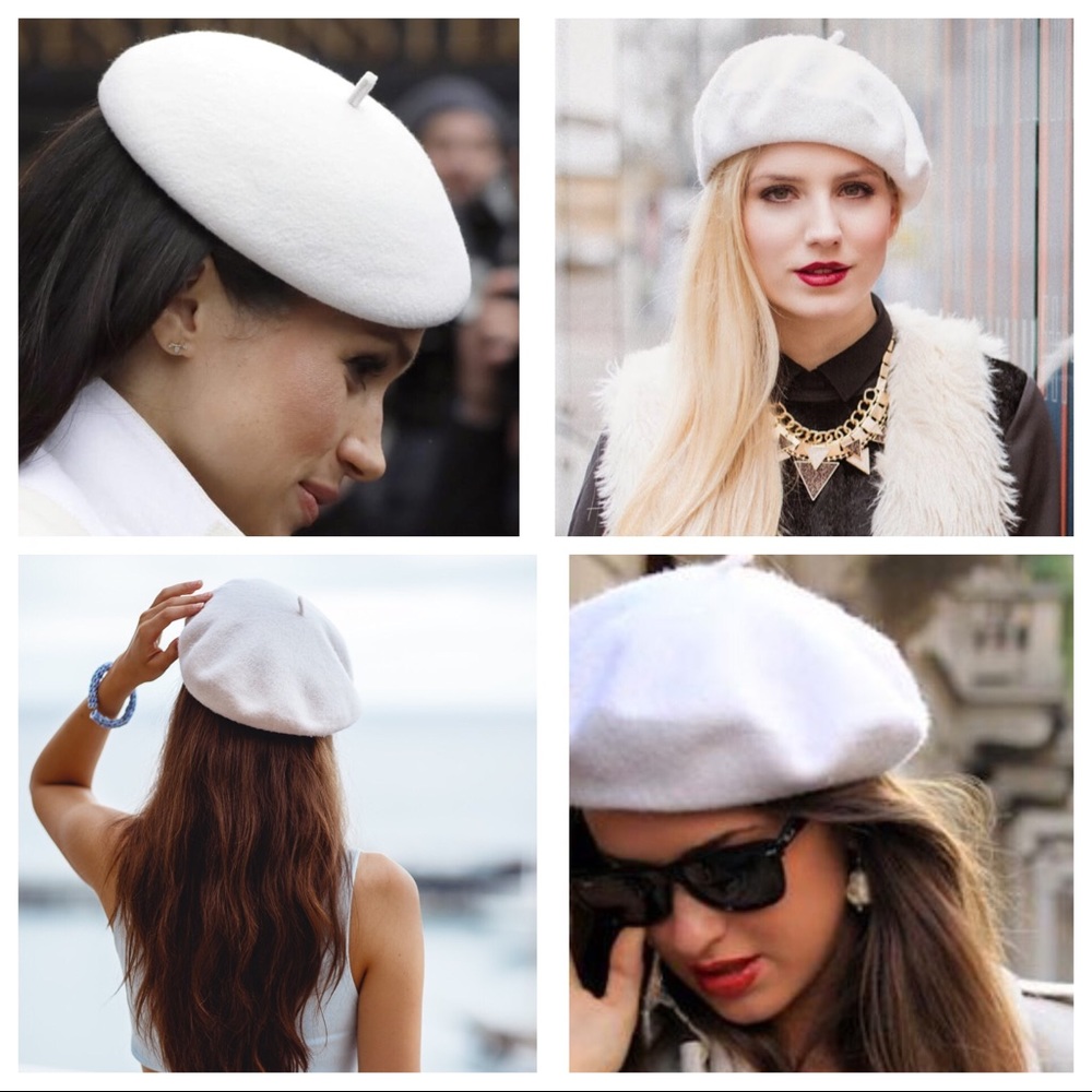 Elegant White Beret for Women